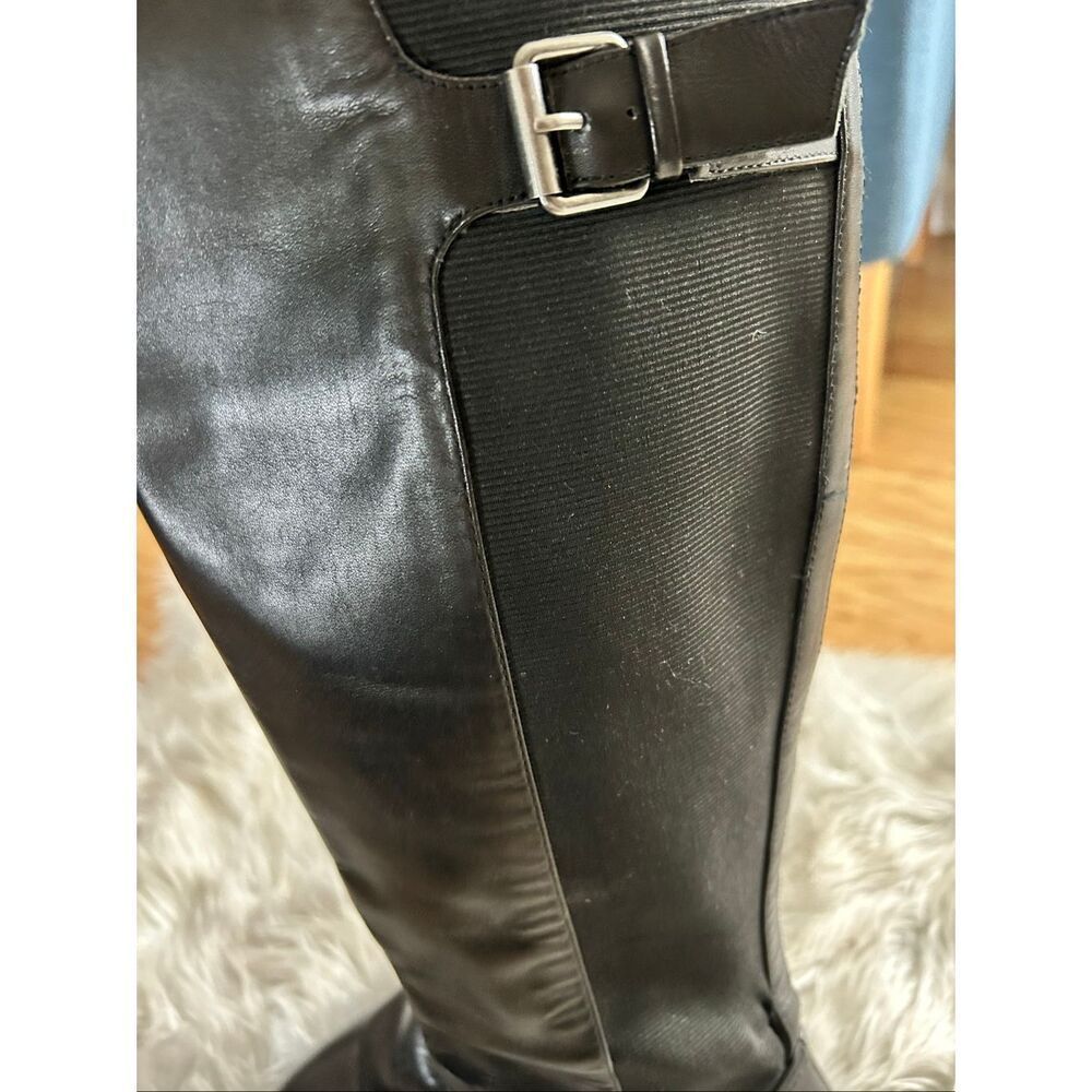 BASS Jasmine Women’s’ Black Leather KNEE HIGH Boots Black Riding Style Size 9M - Picture 7 of 7